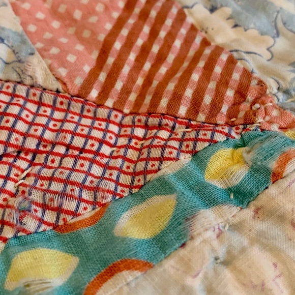 Vintage patchwork Quilt Christmas Stocking Handmade Cottagecore Primitive - Picture 14 of 15